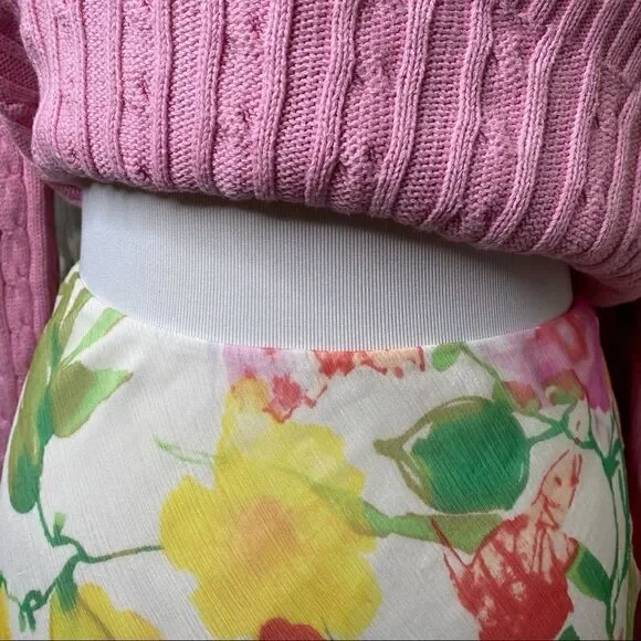 Ralph Lauren Floral Multi Silk Chiffon Ruffled Trumpet Skirt - Picture 7 of 15